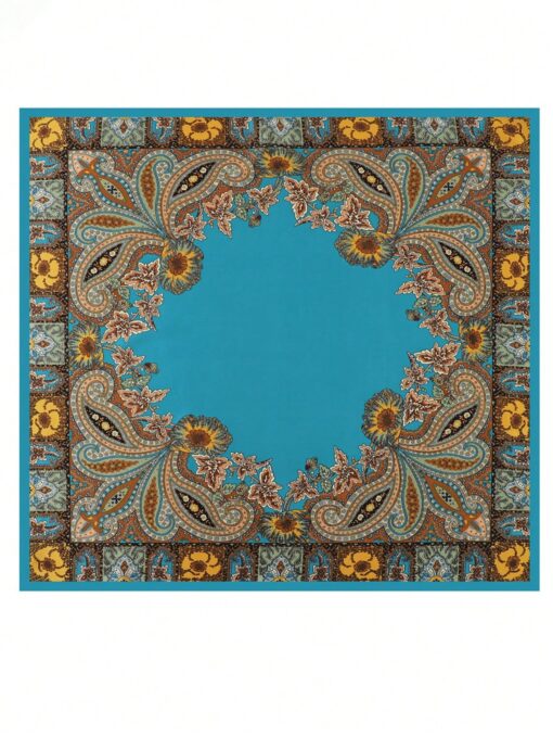 SHEIN 1pc Simple Printed Square Scarf, New Spring Fashion Bandana - Image 4