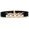 shein 1pc Women's Black Elastic Waist Chain Belt
