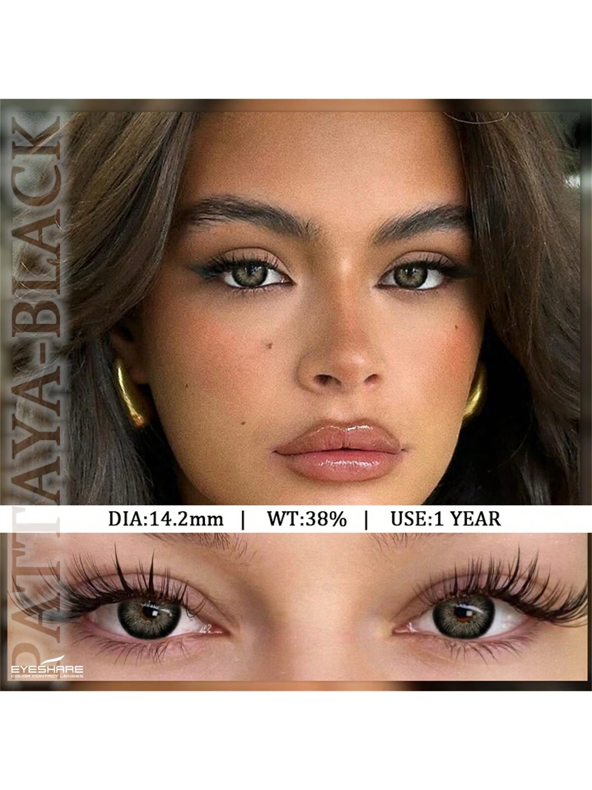 SHEIN EYESHARE 1 Pair Colored Contact Lenses For Eyes Natural Look Black Lenses