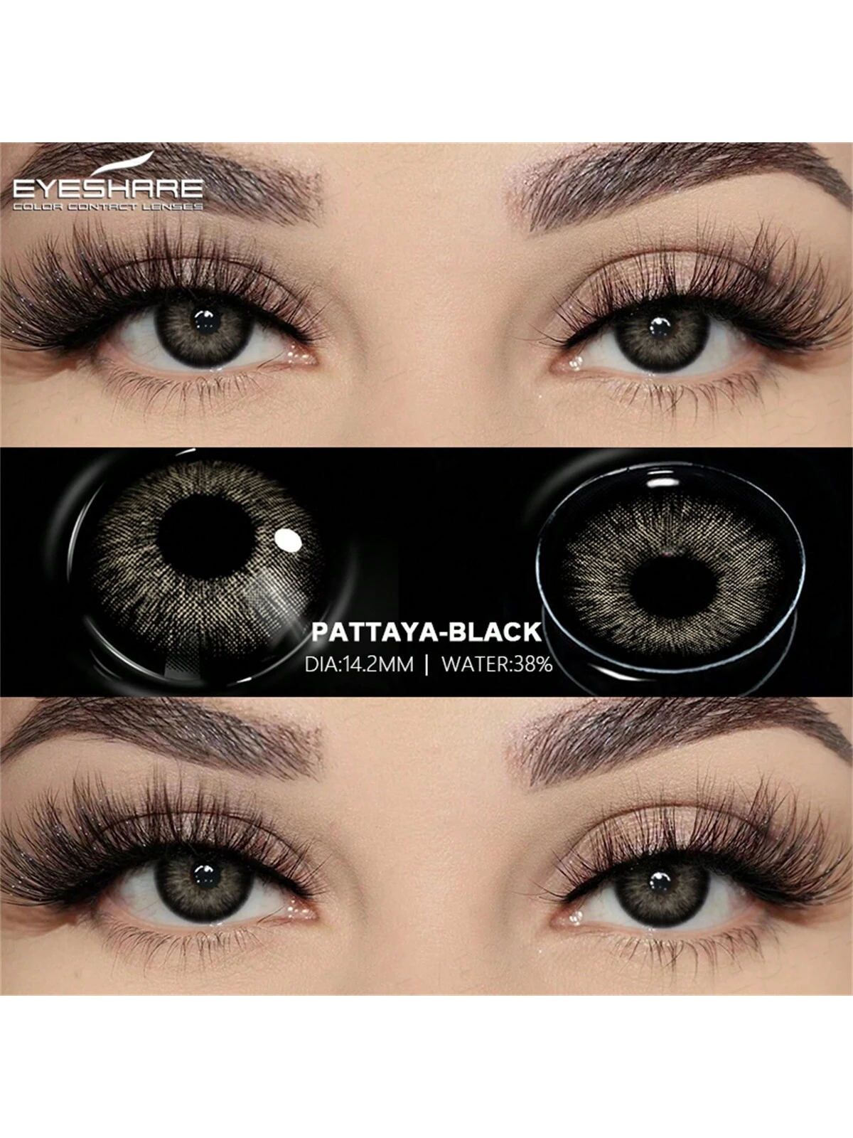 SHEIN EYESHARE 1 Pair Colored Contact Lenses For Eyes Natural Look Black Lenses - Image 2