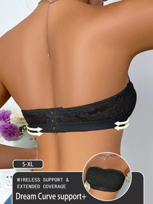 SHEIN Lace Patchwork Front Closure Wireless Bra - Image 3