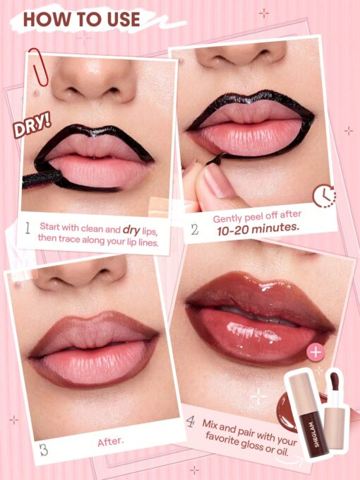SHEGLAM Fall In Line Peel Off Lip Liner Stain-Pinky - Image 4