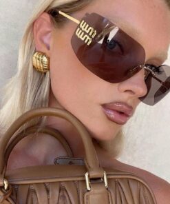 SHEIN 1PC Fashionable Women's Retro Frameless Big Eye Lenses