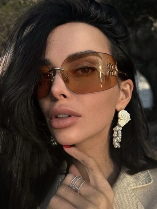 SHEIN 1PC Fashionable Women's Retro Frameless Big Eye Lenses - Image 2