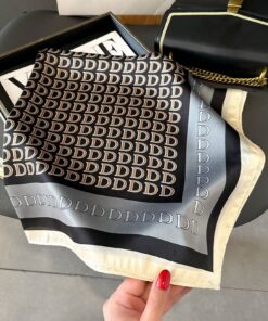 SHEIN 1pc New Arrivals Silk Feel 'd' Letter Printed Bandana
