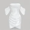 SHEIN MOD Romantic Organza Sleeves One Shoulder