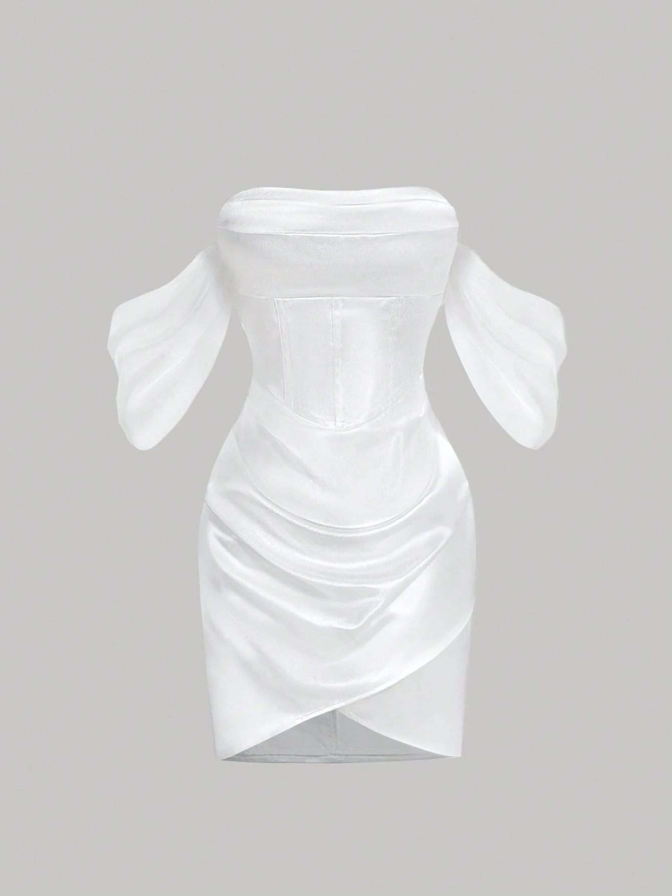 SHEIN MOD Romantic Organza Sleeves One Shoulder