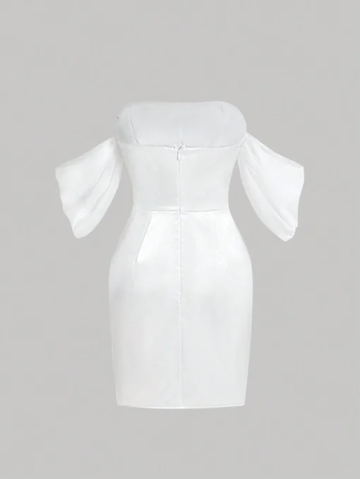 SHEIN MOD Romantic Organza Sleeves One Shoulder - Image 2