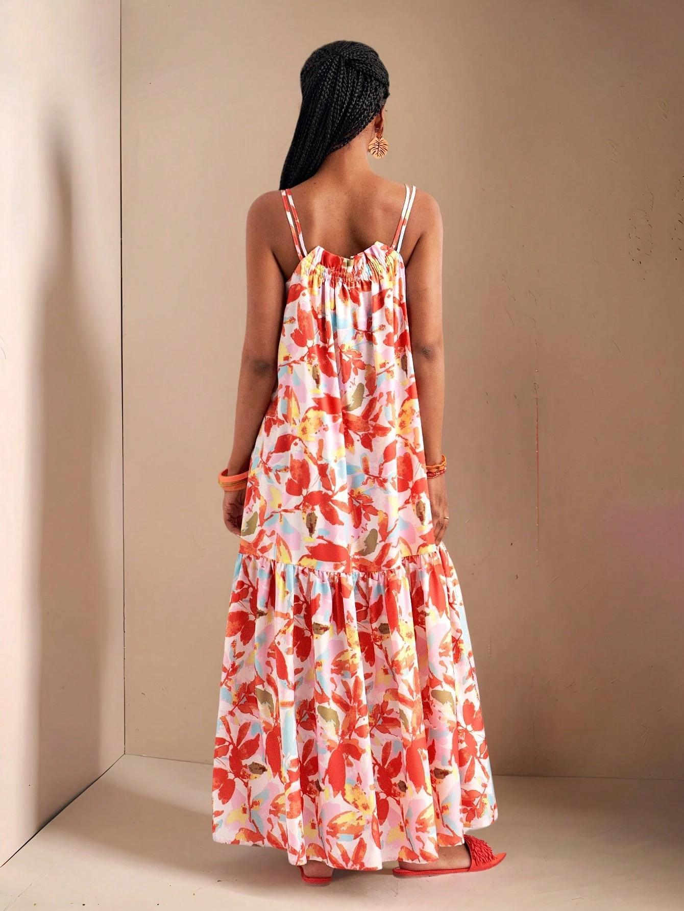 SHEIN Slaydiva Beach New Spring And Summer Colorful Holiday Suspender Neck Pleated - Image 2