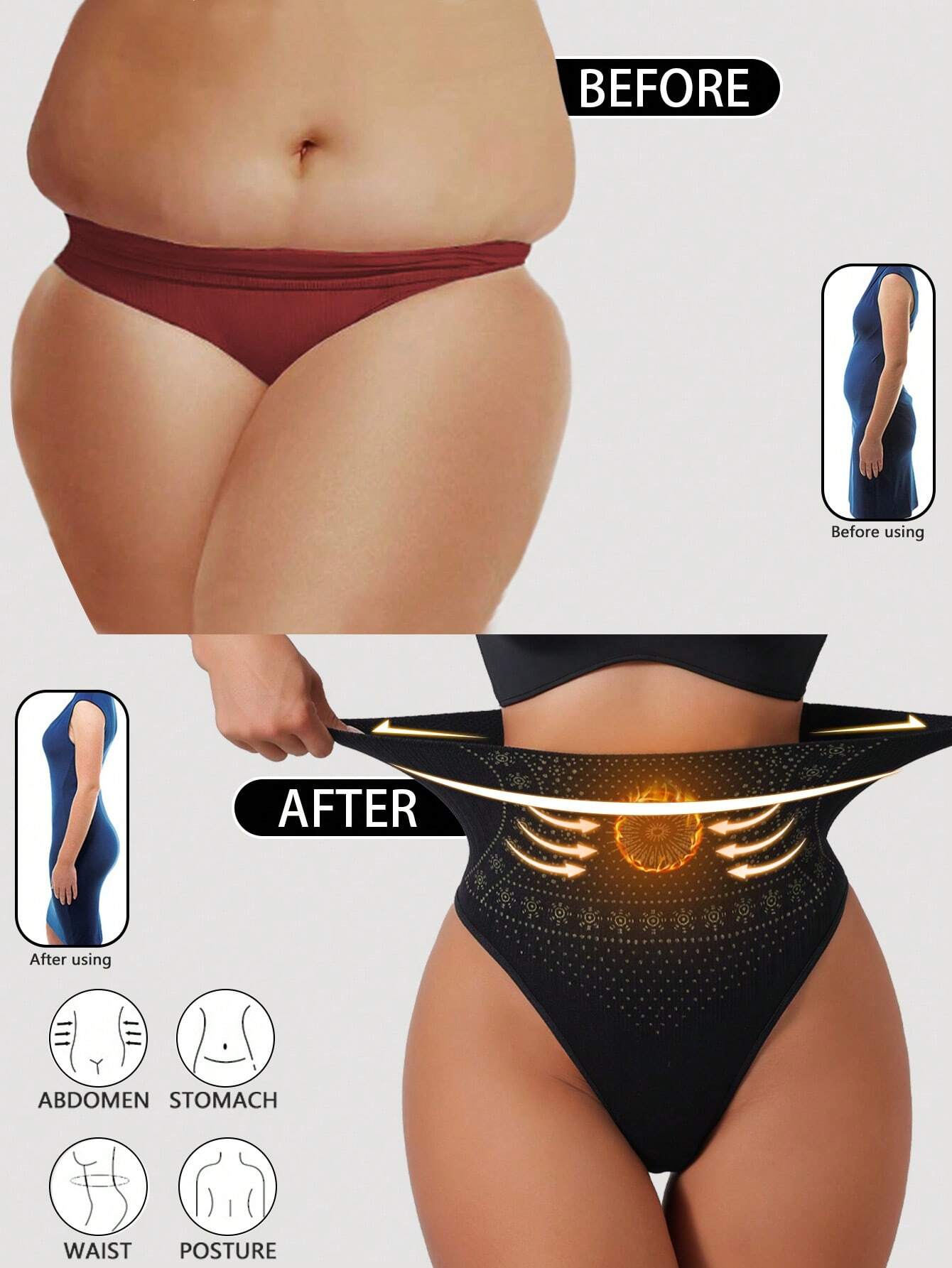 SHEIN Women Seamless Shapewear Sexy High Waist Shaping Panties