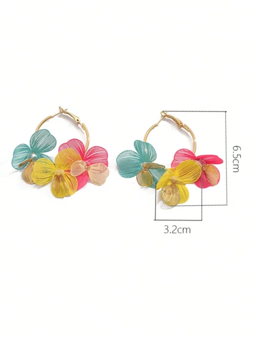 SHEIN 1 Pair Minimalist 3D Flower Earrings For Women - Image 3