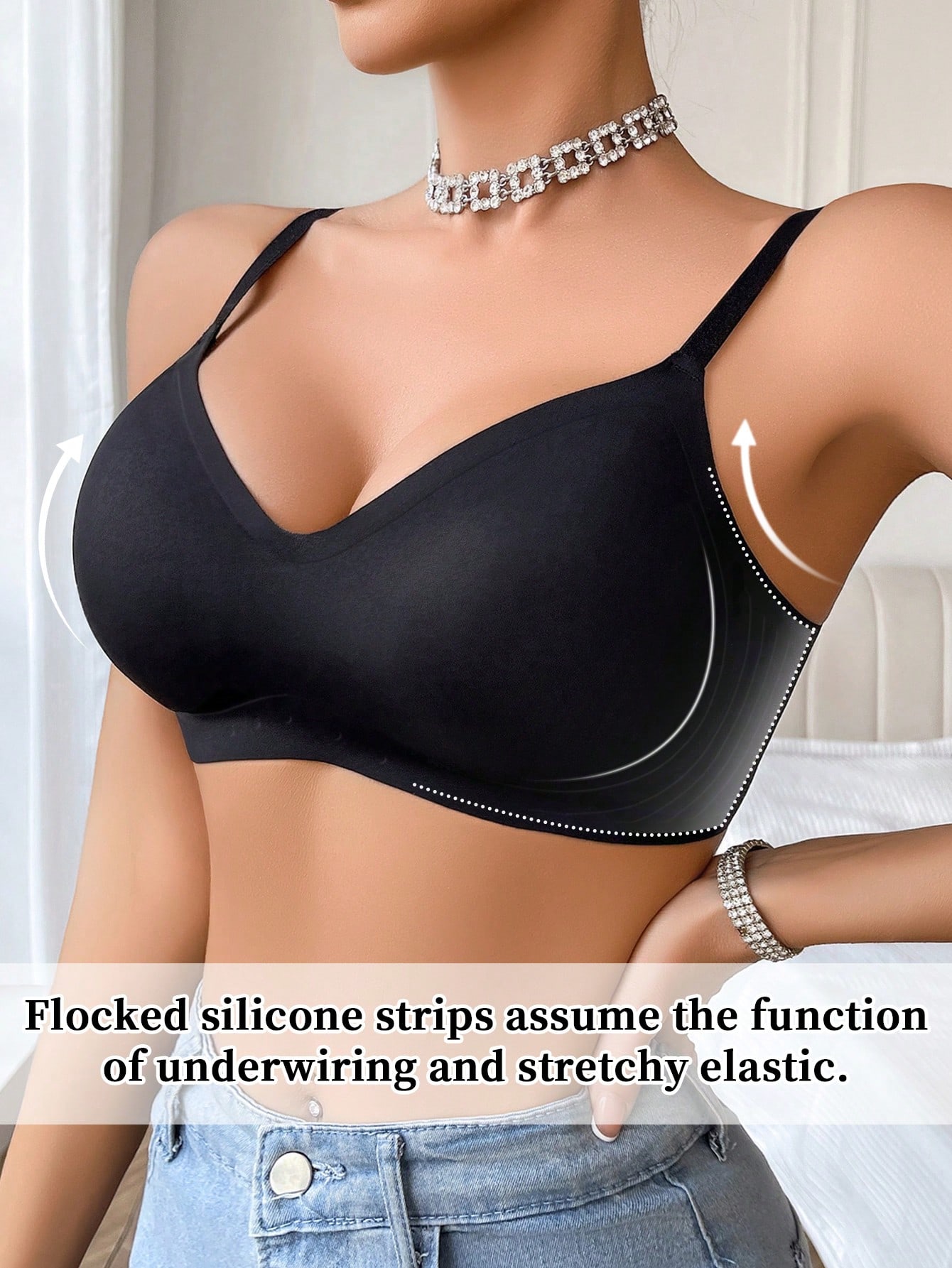 SHEIN 1 Pc Seamless Ladies' Plain Comfortable Fashion Bra