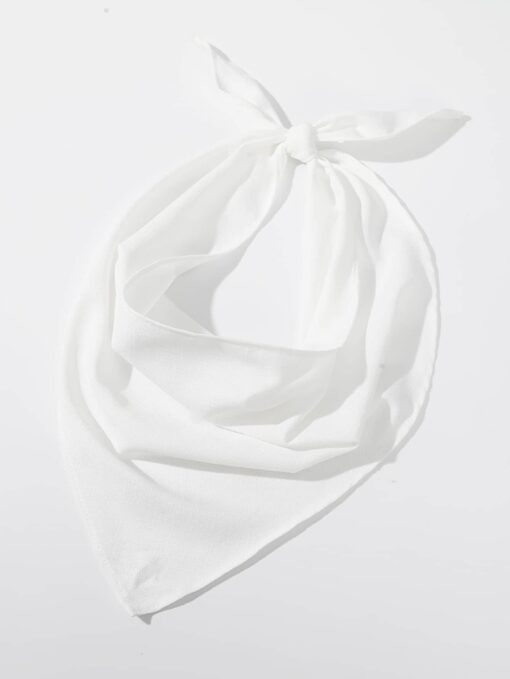 SHEIN 1pc Pure White Triangle Scarf Boho - Image 3