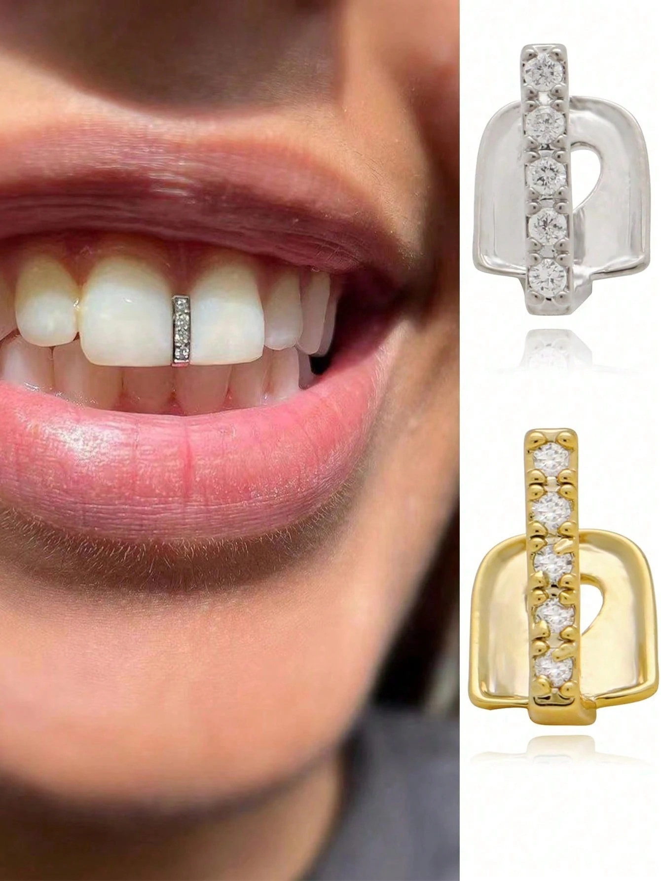 1pc Unique Hiphop Style Single Row Line Shape Copper