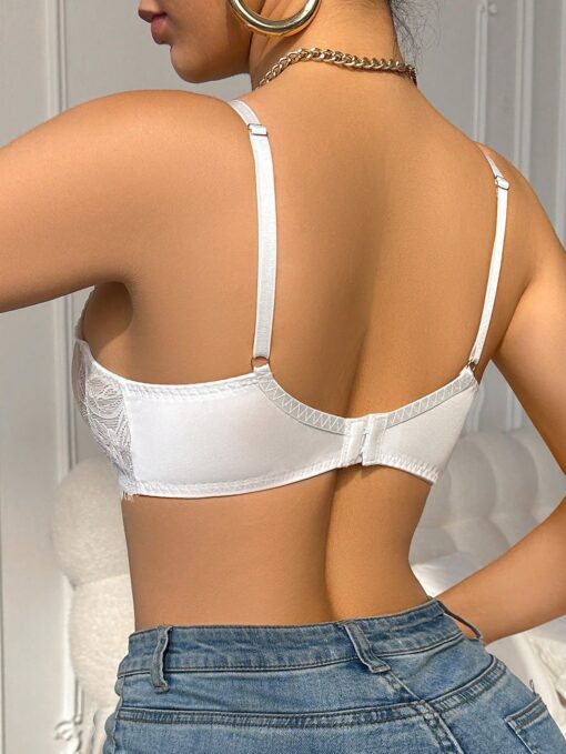 SHEIN Romantic French Style 3/4 Cup Lace Patchwork Underwire Lingerie Bra - Image 2