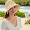 SHEIN Women's Foldable Straw Bucket Hat Beach Sun Hat