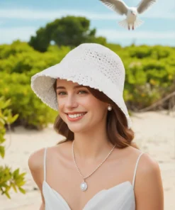 SHEIN Women's Foldable Straw Bucket Hat Beach Sun Hat