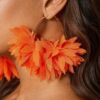 SHEIN SXY Women's Exaggerated 3D Flower Decor Earrings