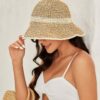 SHEIN VCAY Women's Basics, Sporty Chic Woven Straw Hat