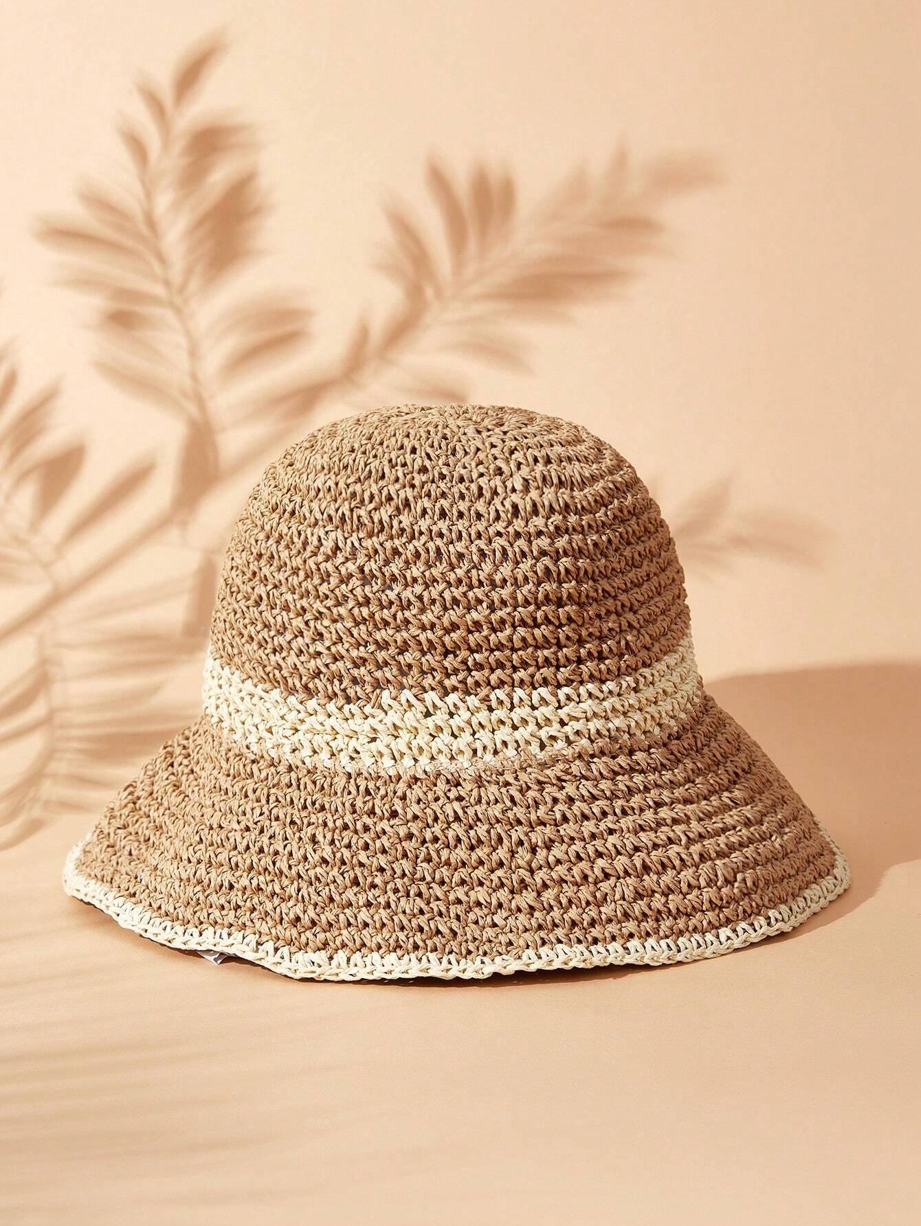 SHEIN VCAY Women's Basics, Sporty Chic Woven Straw Hat - Image 3