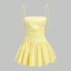 SHEIN Sweetra Women's New Style Minimalist Sexy Bow Tied Ruffle A-Line