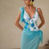 SHEIN Swim Oasis Deep V-Neck Tummy Control One-Piece Swimsuit