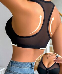 SHEIN Women's Plain Casual Wireless Front Closure Comfortable Bra