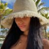SHEIN 1pc Women's Straw Hat, Large Brim Sun Protection Hat