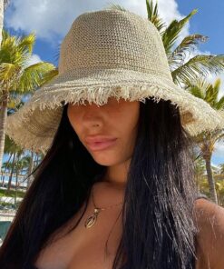 SHEIN 1pc Women's Straw Hat, Large Brim Sun Protection Hat