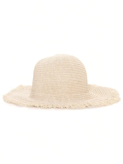 SHEIN 1pc Women's Straw Hat, Large Brim Sun Protection Hat - Image 3