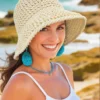 Women's Foldable Straw Bucket Hat Beach Sun Hat