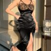 SHEIN DAZY New Summer Lace Patchwork Sleeveless Long Dress