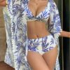 SHEIN DAZY Women's Spring/Summer Printed Kimono Beach Cover-Up