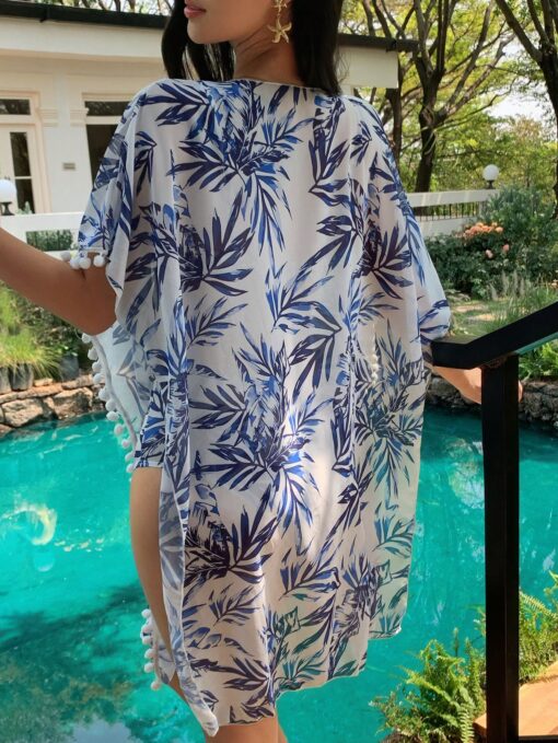 SHEIN DAZY Women's Spring/Summer Printed Kimono Beach Cover-Up - Image 2