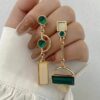 SHEIN GARMEND 1Pair Female Geometric Asymmetrical Pendant Earrings