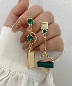 SHEIN GARMEND 1Pair Female Geometric Asymmetrical Pendant Earrings