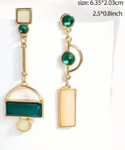 SHEIN GARMEND 1Pair Female Geometric Asymmetrical Pendant Earrings