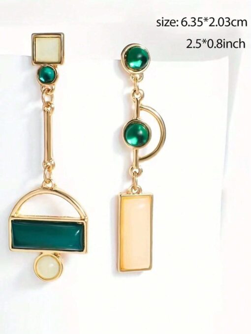 SHEIN GARMEND 1Pair Female Geometric Asymmetrical Pendant Earrings