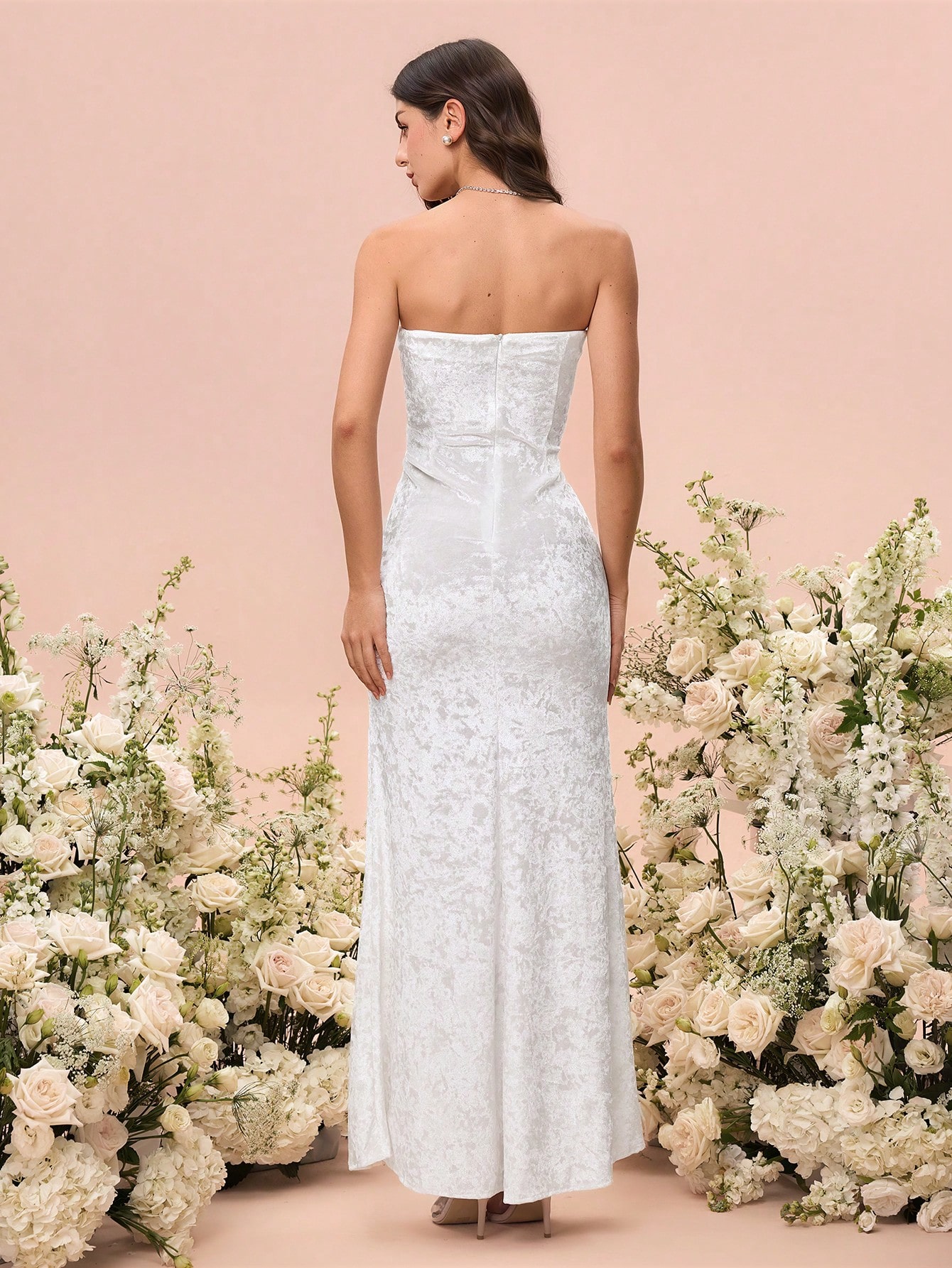 SHEIN Glamine Women's Crystal Embellished Waist Fitted Long Dress - Image 2