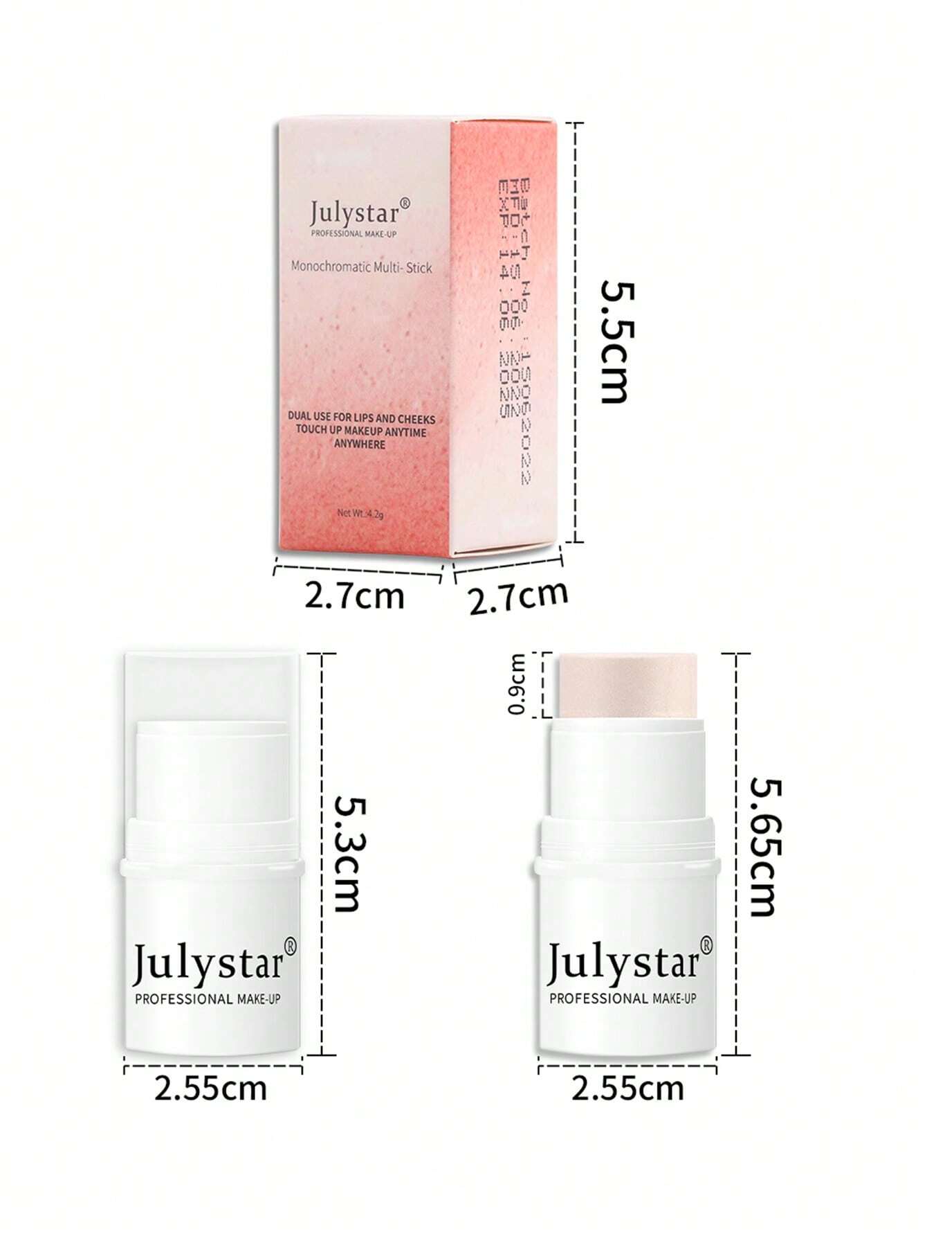 SHEIN Julystar Professional Makeup Blush Stick, Long-wearing Highly Pigmented Cream Blush - Image 2