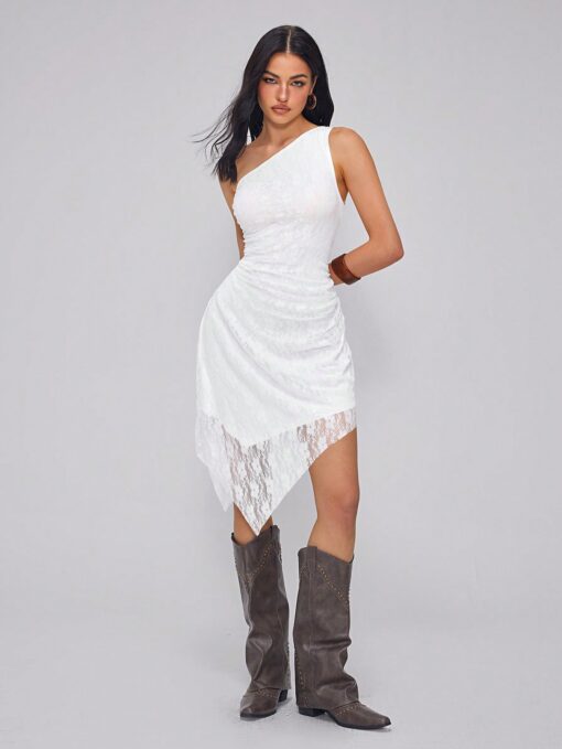 SHEIN Roylia Women's Solid Color Asymmetircal Neck Sleeveless - Image 3