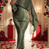 SHEIN Slaydiva New Christmas & New Year & Valentine's Day Green Shiny Dress