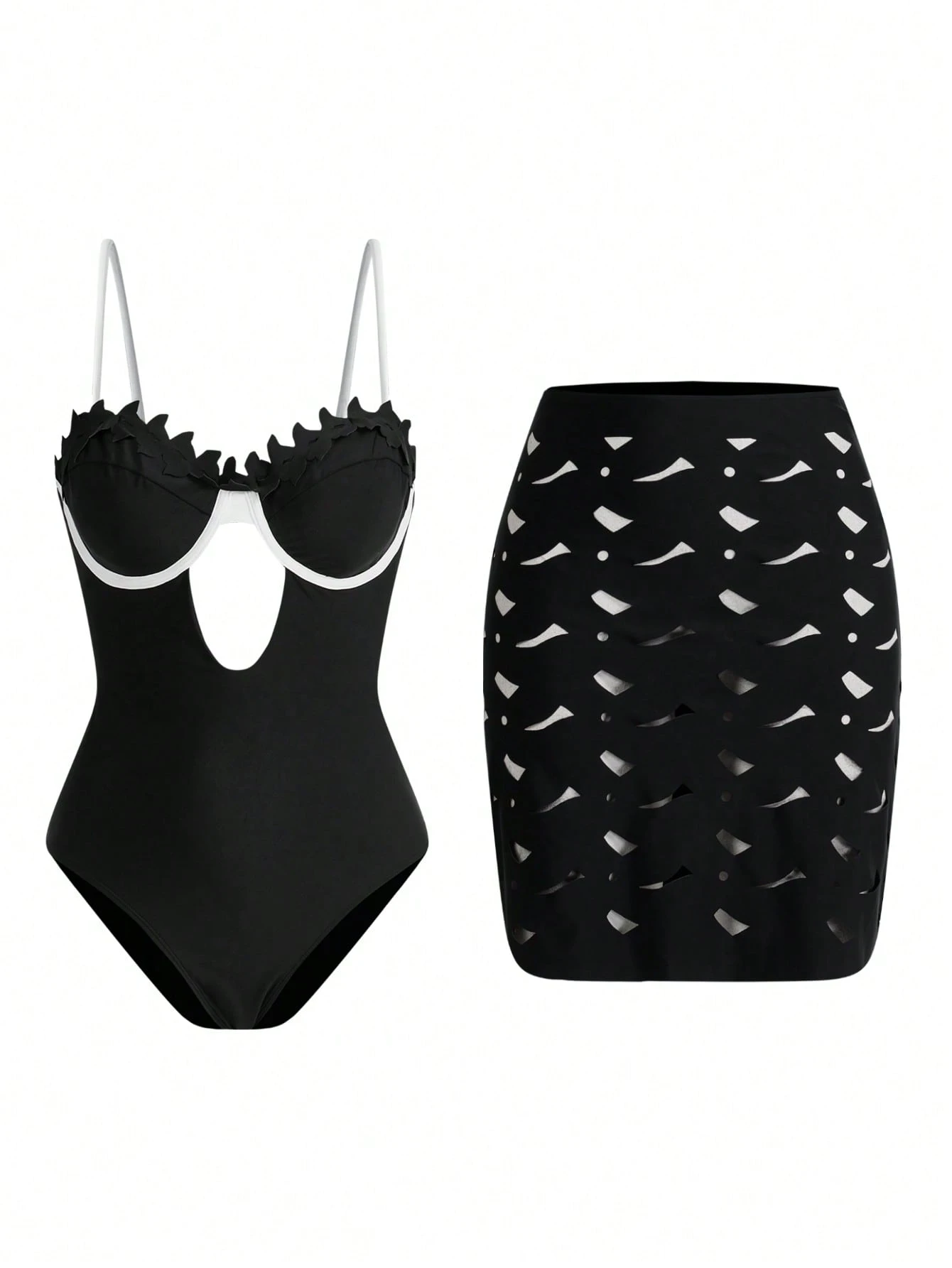 SHEIN Swim Oasis Women Hollow Out Spaghetti Strap One-Piece Swimsuit