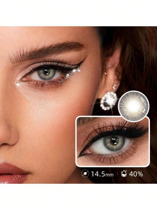 SHEIN 1 Pair Annual Disposable Colored Contact Lenses, 14.5mm Brown Color - Image 3