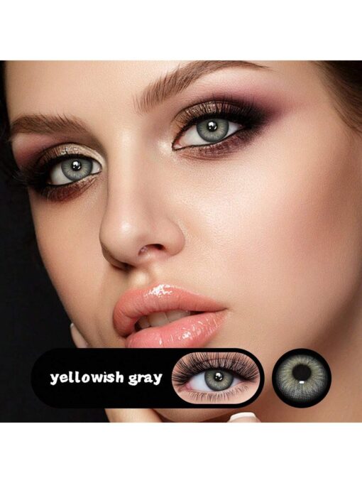 SHEIN 1 Pair Colored Contact Lenses For Eyes, Including Brown, Grey And Green Natural Color - Image 3