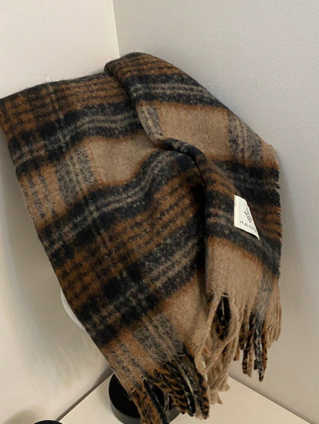 shein 1pc Ladies' Autumn And Winter New Retro Maillard Scarf, Outdoor Versatile Warm - Image 3