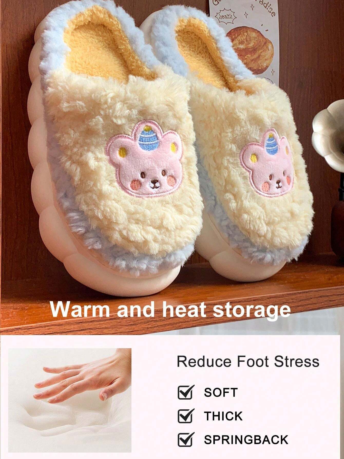 SHEIN Women's Cute Bear Detail Flat Heel Elegant Slippers - Image 3