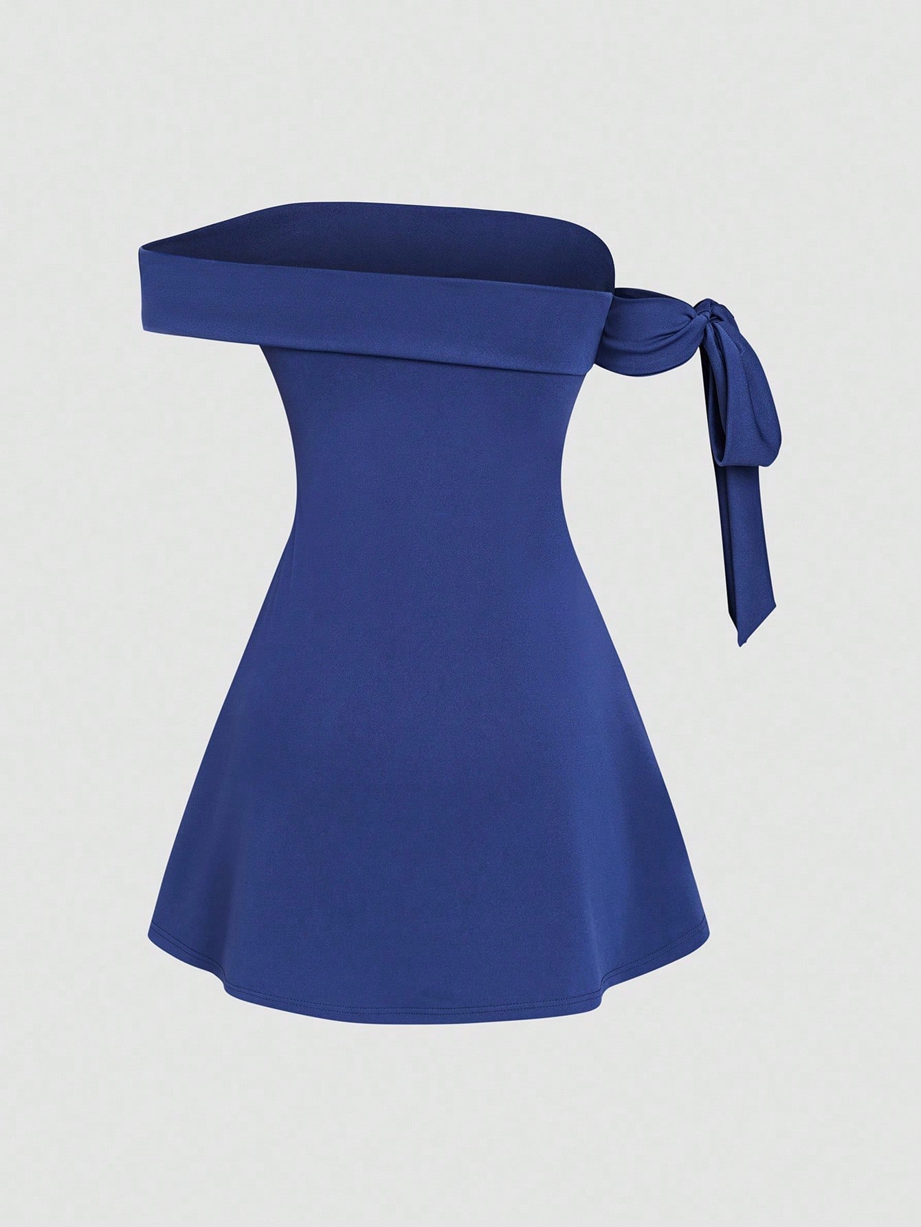 SHEIN Celisse Knitted Elastic Off Shoulder A-Line Short Dress - Image 4