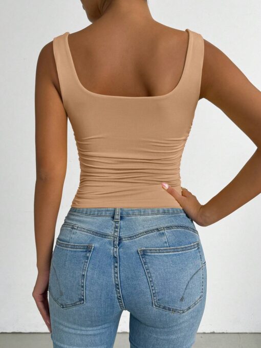 SHEIN Chiquease Women's Solid Color Square Neck - Image 2