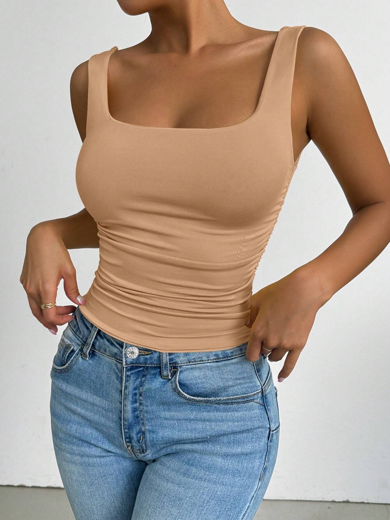 SHEIN Chiquease Women's Solid Color Square Neck - Image 3